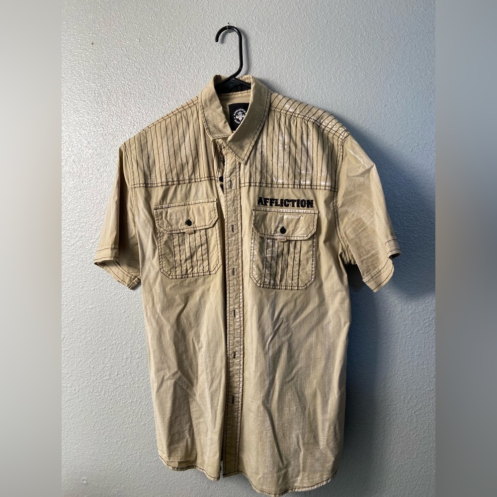 Men’s XL Tan Affliction Button Up Shirt